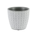 Urban Trends Collection Cement Round Pot with Floral Body  Tapered Bottom Gray 51907